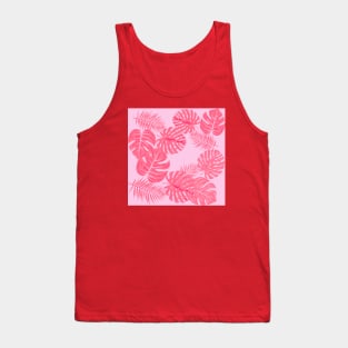 Tropical flamingo pink leaves Tank Top